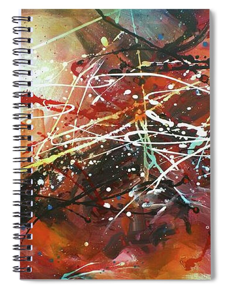 Abstract Spiral Notebook featuring the painting Contradictions by Michael Lang