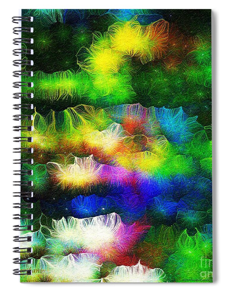 Book Art Spiral Notebook featuring the digital art Converging Grace Number 2 without Text by Aberjhani
