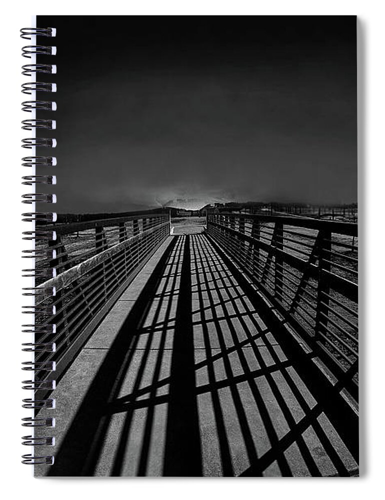 Foot Bridge Spiral Notebook featuring the photograph Converging Lines Galore by Michael Ciskowski