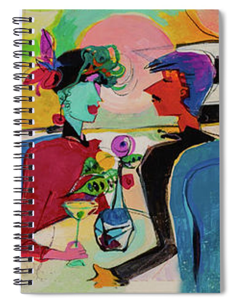 Conversation Spiral Notebook featuring the painting Conversation by Cherie Salerno