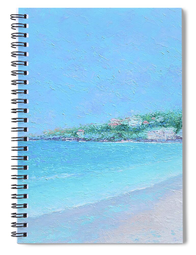 Coogee Beach Spiral Notebook featuring the painting Coogee Beach Morning - seascape impression by Jan Matson