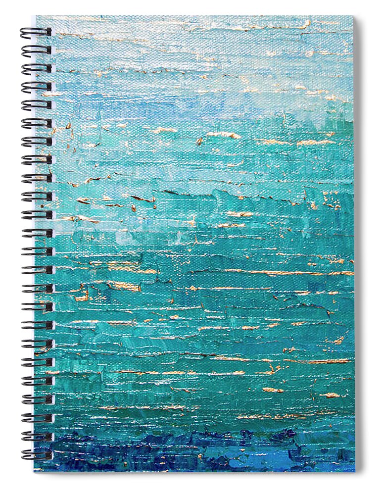 Blue Spiral Notebook featuring the painting Cooled Blues by Linda Bailey