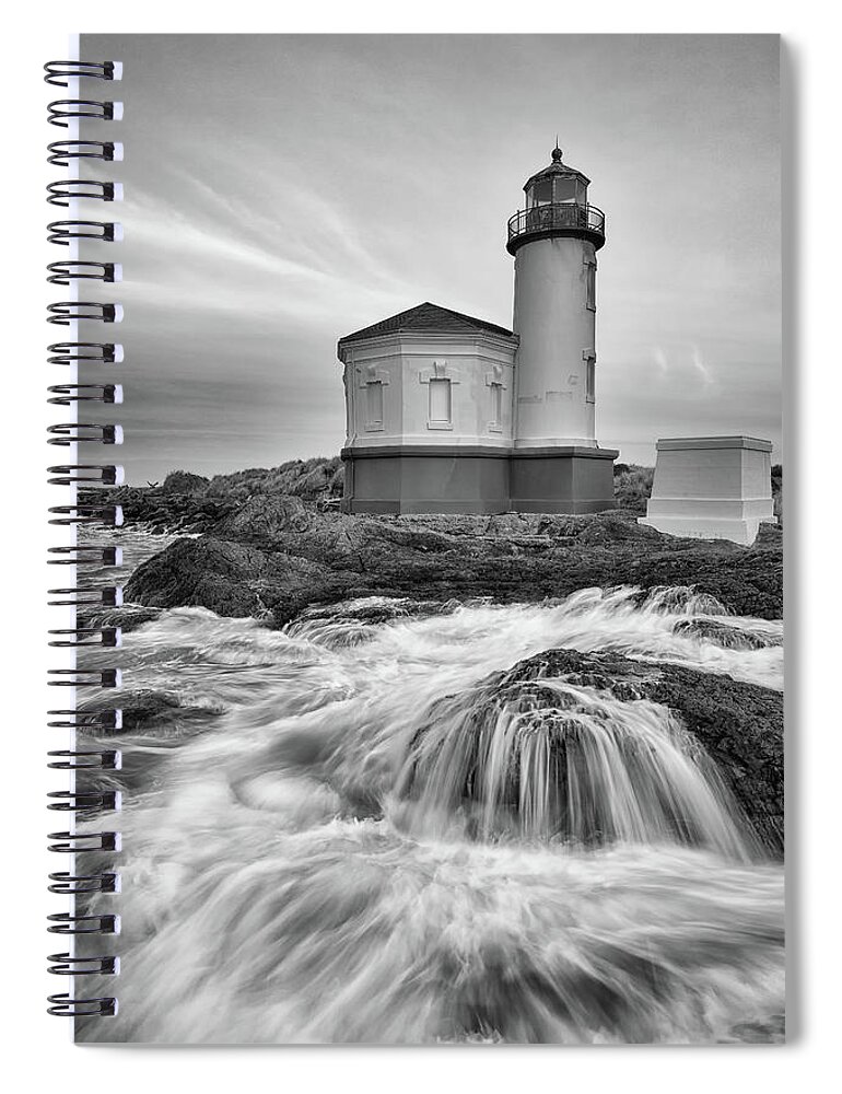 Lighthouse Spiral Notebook featuring the photograph Coquille Mornings by Chuck Rasco Photography