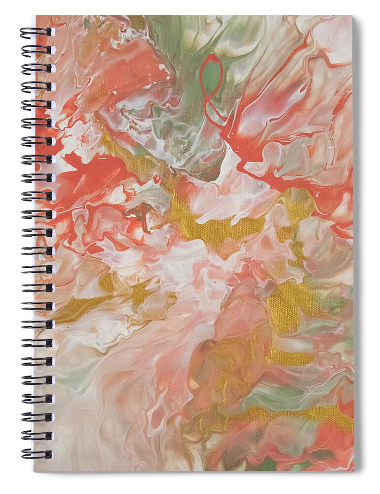 Coral Spiral Notebook featuring the mixed media Coral 1 by Aimee Bruno