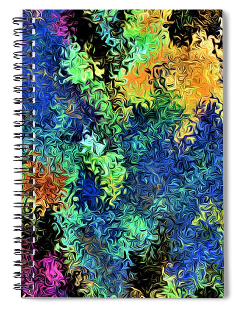 Abstract Spiral Notebook featuring the digital art Coral Reef - Abstract by Ronald Mills