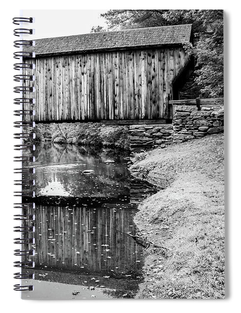 Corbin Bridge Spiral Notebook featuring the photograph Corbin Bridge Black and White by Robert Stanhope