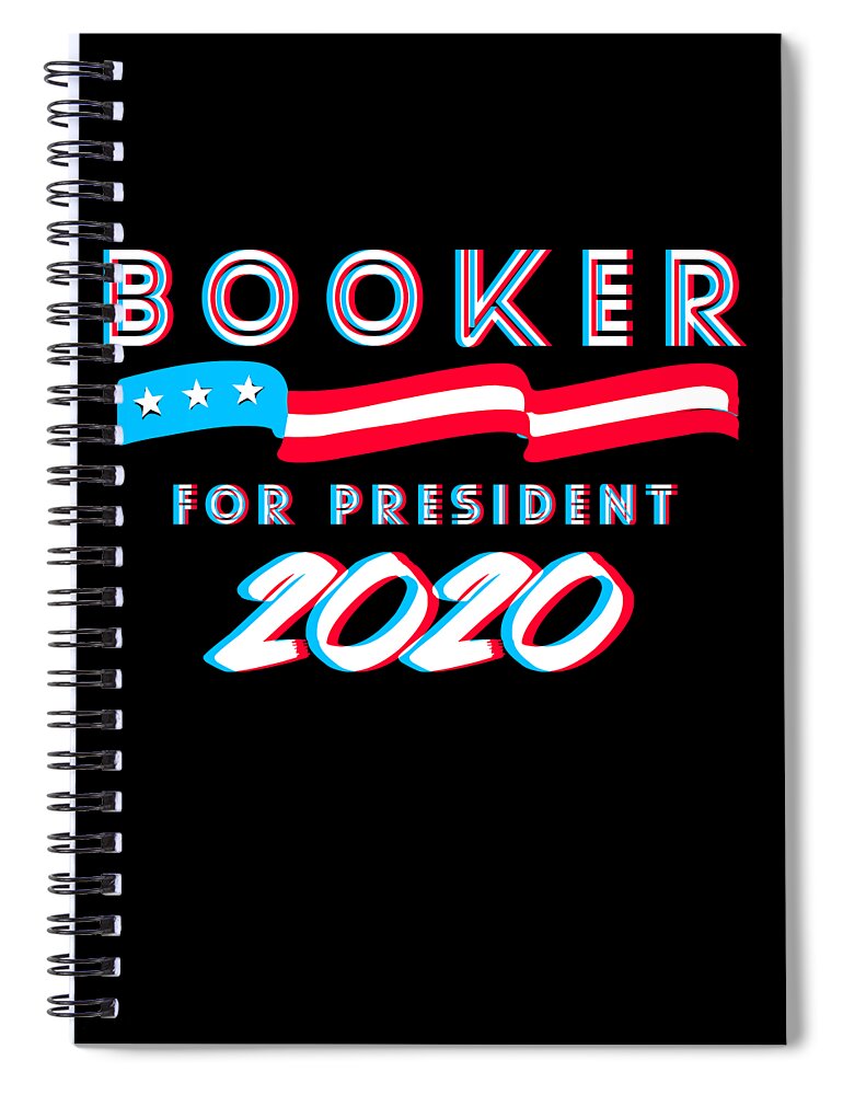 Election Spiral Notebook featuring the digital art Corey Booker For President 2020 by Flippin Sweet Gear