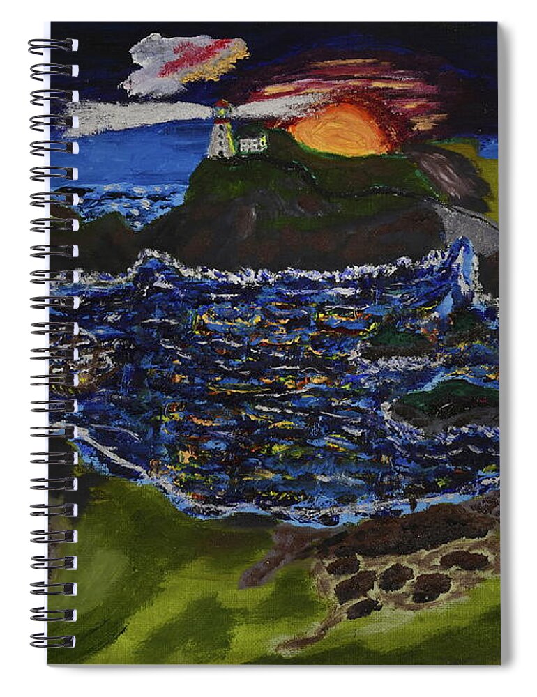 England Spiral Notebook featuring the painting Cornwall 1700's by David Westwood
