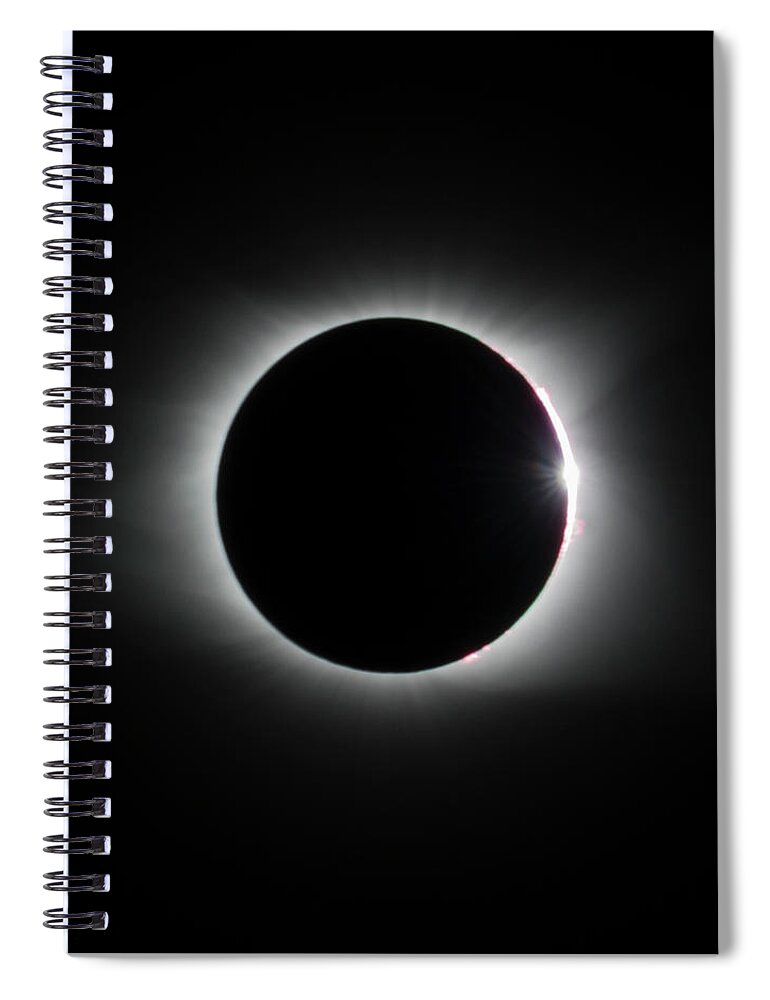 21 August 2017 Spiral Notebook featuring the photograph Corona BW by Melissa Southern