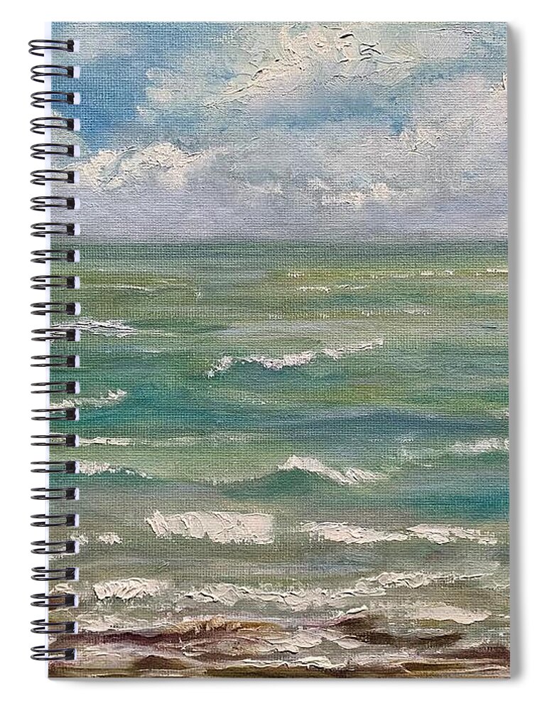 Corpus Christi Spiral Notebook featuring the painting Corpus Bay Waters by Melissa Torres