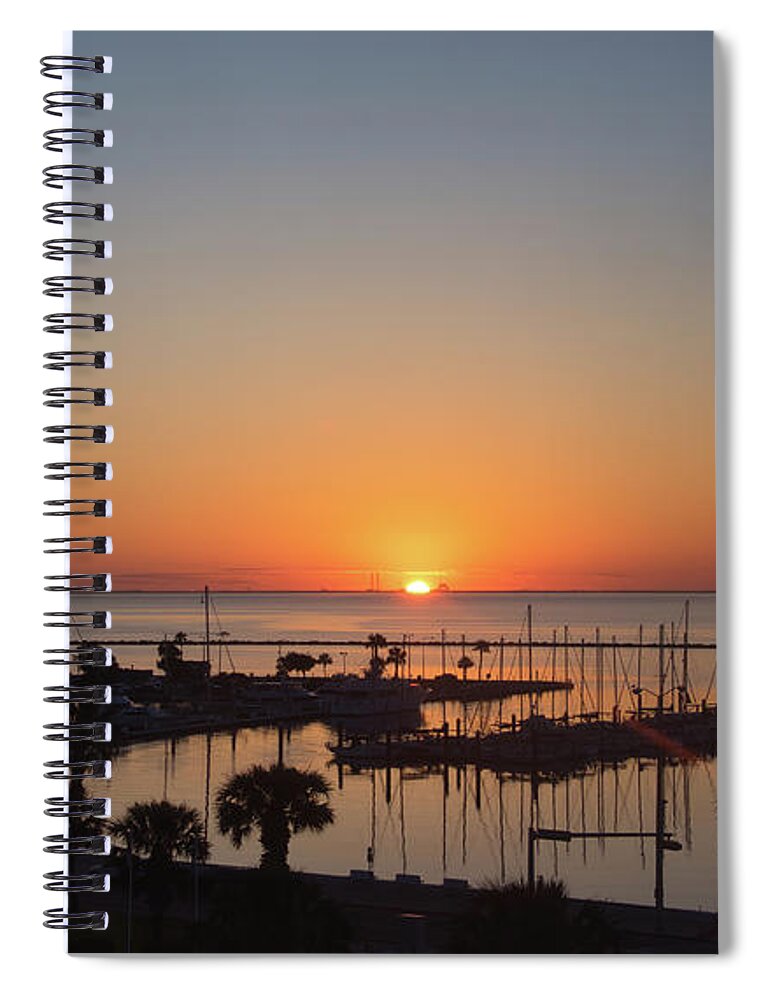 Corpus Christi Spiral Notebook featuring the photograph Corpus Christi Marina Sunrise by Andrea Anderegg