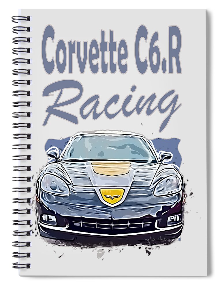 Corvette C6 Racing Spiral Notebook featuring the mixed media Corvette C6R by Walter Herrit