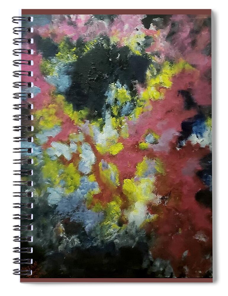Abstract Spiral Notebook featuring the painting Cosmic Flight by Stefan Duncan