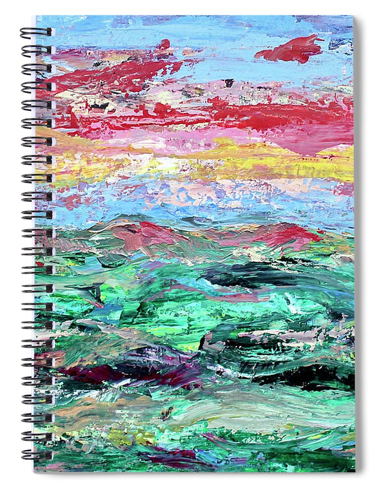 Golf Course Spiral Notebook featuring the painting Costal Links by Teresa Moerer