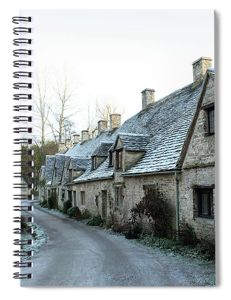 Frost Spiral Notebook featuring the photograph Cotswolds, Bibury in winter by Kaoru Shimada