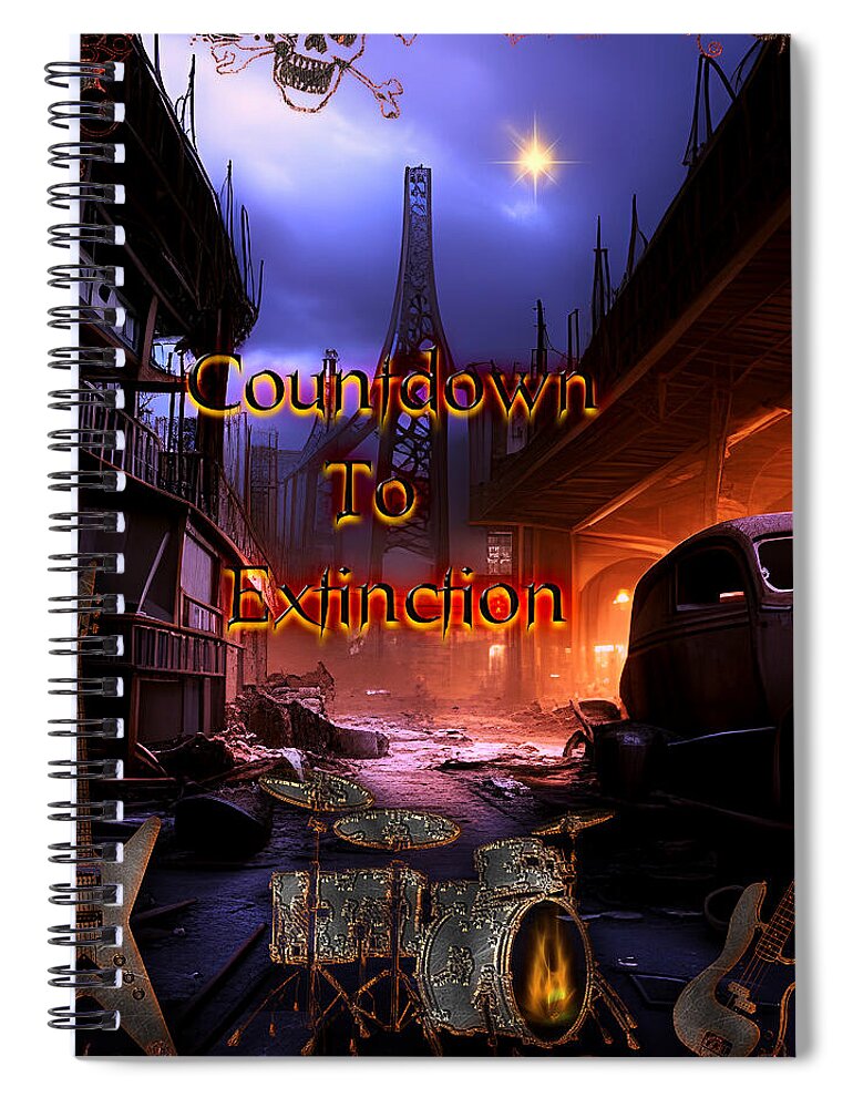 Hard Rock Music Spiral Notebook featuring the digital art Countdown To Extinction by Michael Damiani