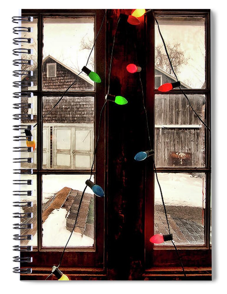 Lights Spiral Notebook featuring the digital art Country Christmas by Rod Melotte