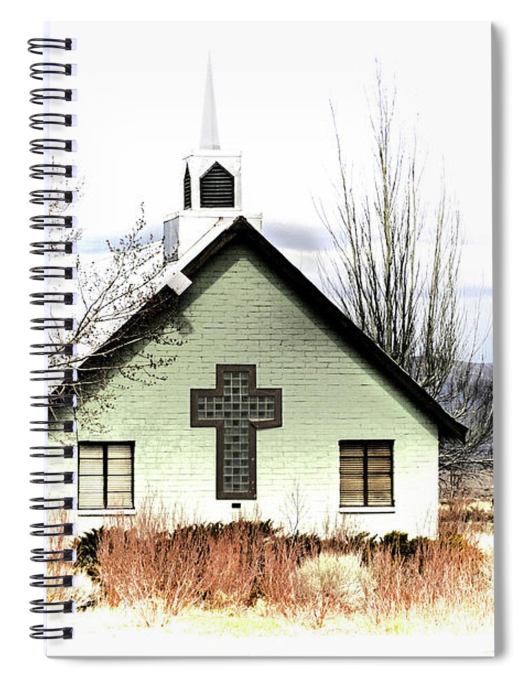 Church Fine Art Print Spiral Notebook featuring the photograph Country Church by Jerry Cowart