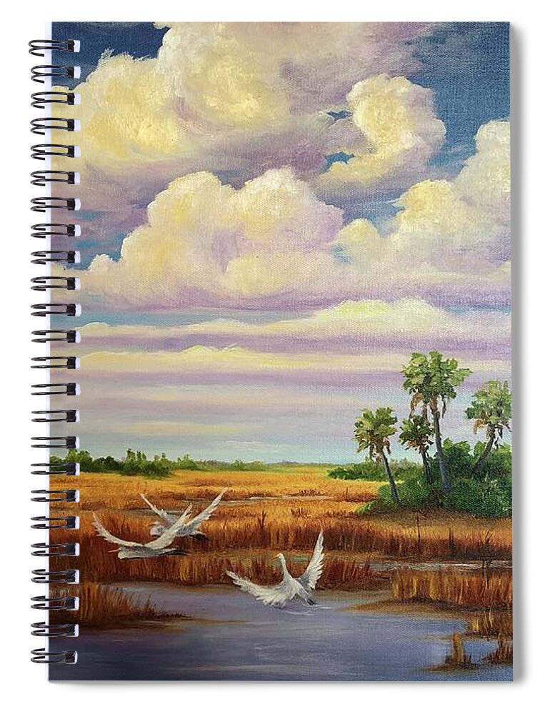 Florida Swamp Spiral Notebook featuring the painting Country ride 441 by Michell Givens