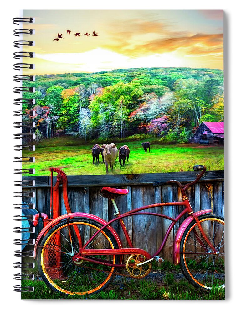 Barns Spiral Notebook featuring the photograph Country Rust Painting by Debra and Dave Vanderlaan
