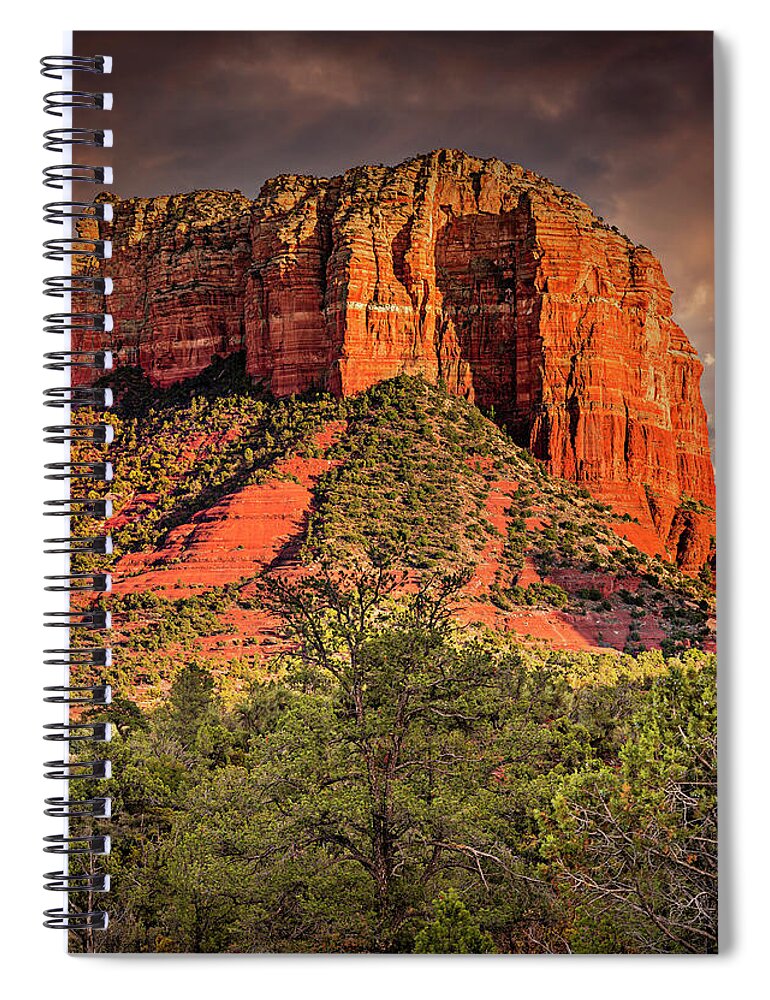 Sedona Spiral Notebook featuring the photograph Courthouse Rock by Al Judge