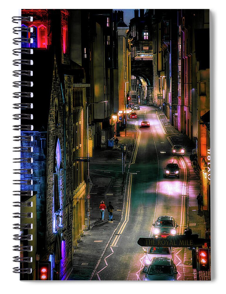 Night Spiral Notebook featuring the photograph Cowgate by Micah Offman