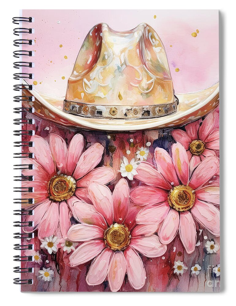 Cowgirl Spiral Notebook featuring the painting Cowgirl Hat by Tina LeCour