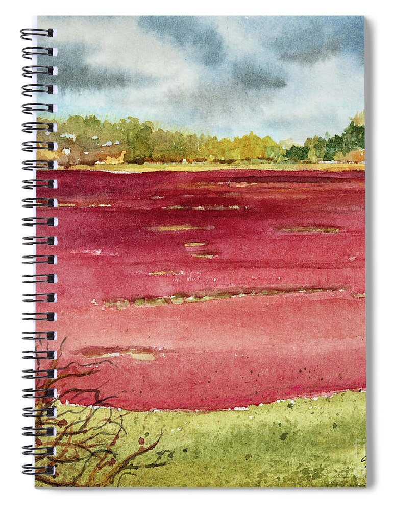 Cranberry Bog On Cape Cod Spiral Notebook featuring the painting Cranberry Bog on Cape Cod by Michelle Constantine