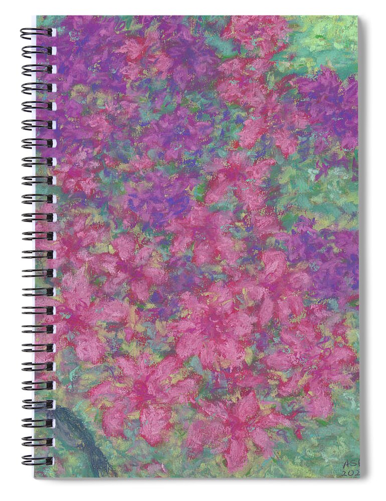 Azaleas Spiral Notebook featuring the pastel Crazy Azaleas by Anne Katzeff