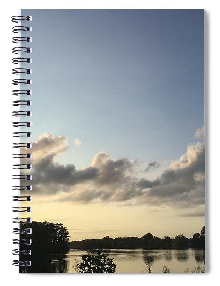 Sunset Spiral Notebook featuring the photograph Johnson Millpond - Virginia Cream Sunset by Catherine Wilson