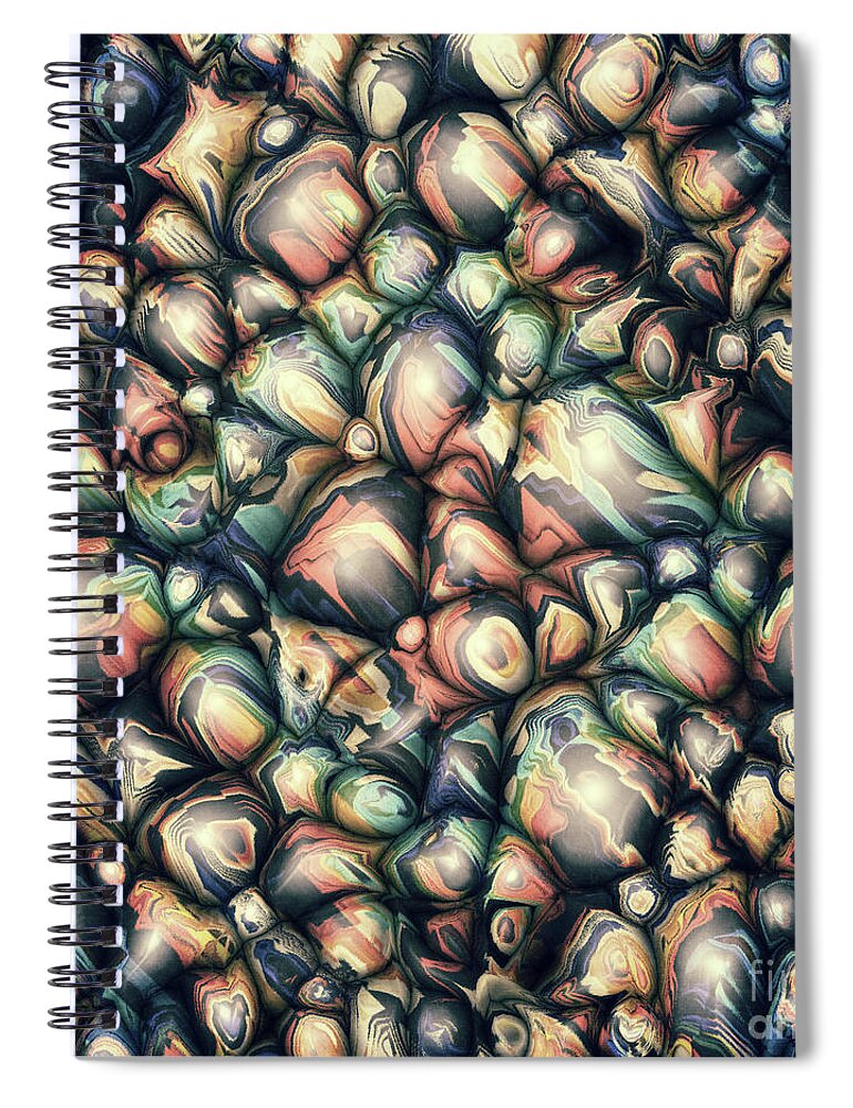 Abstract Spiral Notebook featuring the digital art Creative Contours by Phil Perkins