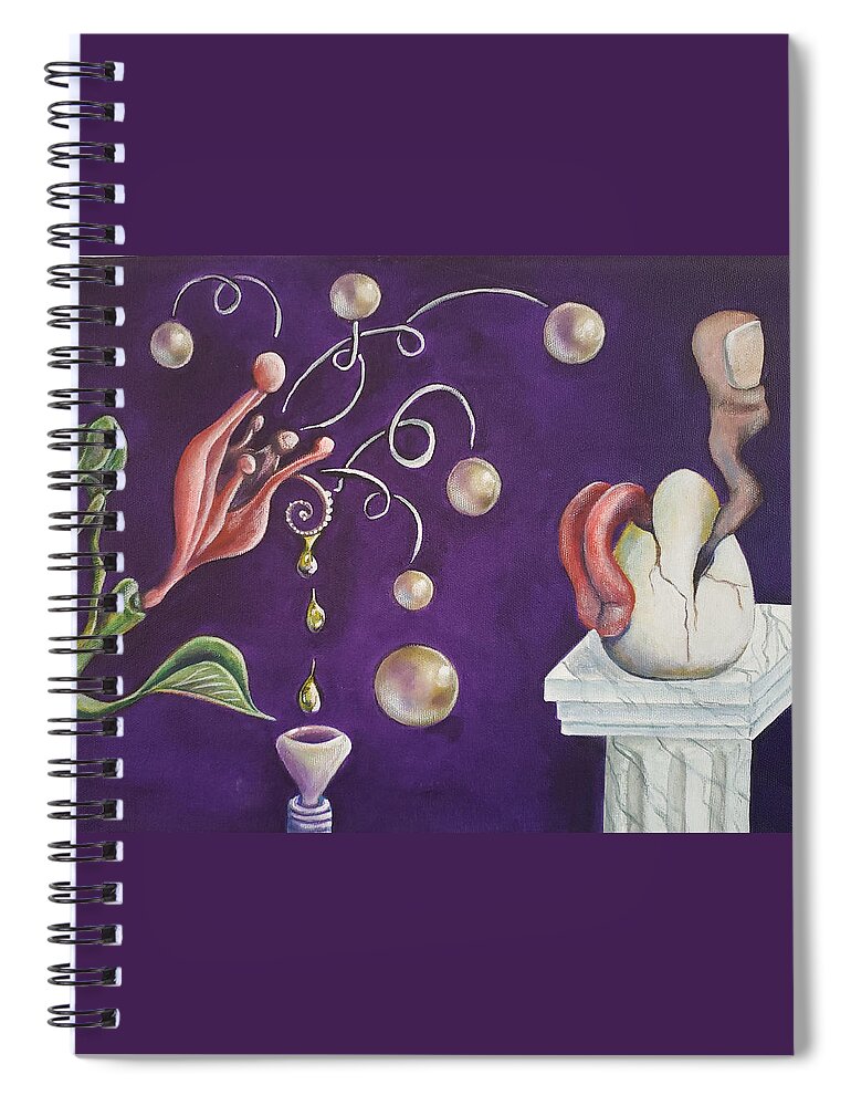 Thumb Spiral Notebook featuring the painting Creative Mousetrap by Vicki Noble