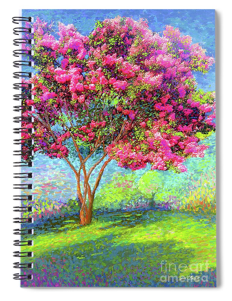 Landscape Spiral Notebook featuring the painting Crepe Myrtle Memories by Jane Small