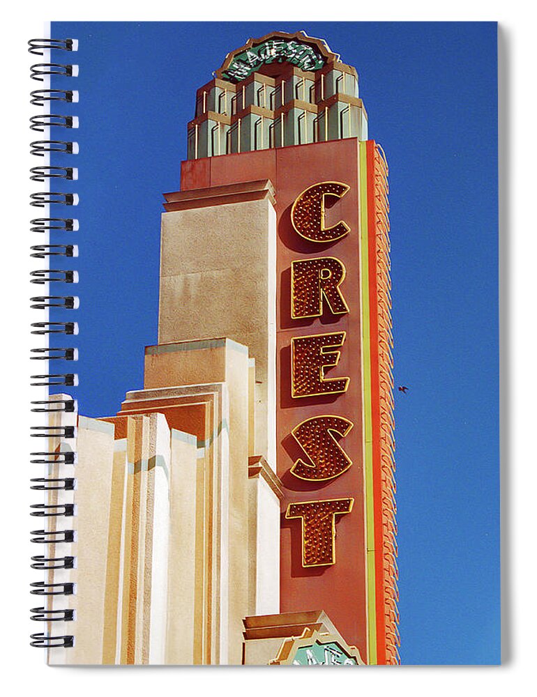 Westwood Spiral Notebook featuring the photograph Crest Theater Film Image by Matthew Bamberg