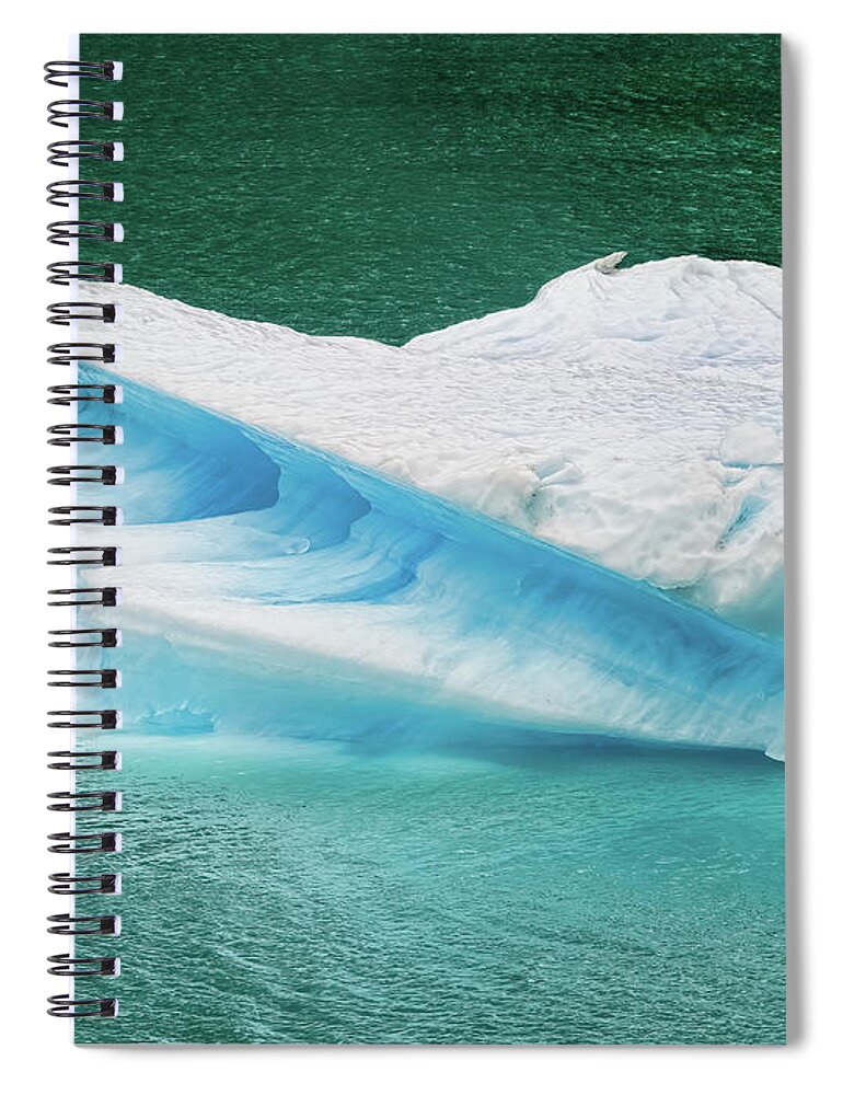 Iceberg Spiral Notebook featuring the photograph Crevises and Curves by Louise Lindsay