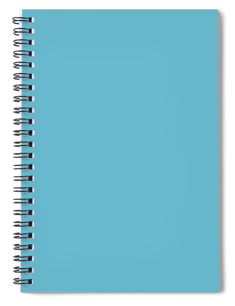 Watercolor Spiral Notebook featuring the digital art Crisp Tropical Blue Solid Color Pairs to Valspar America Ocean Sigh 5002-10A by PIPA Fine Art - Simply Solid