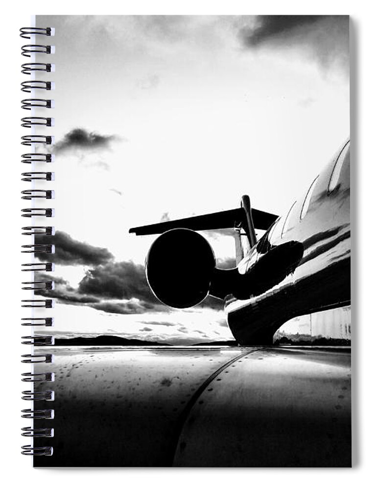 Crj 700 Spiral Notebook featuring the photograph CRJ -700 at Dawn by Michael Hopkins