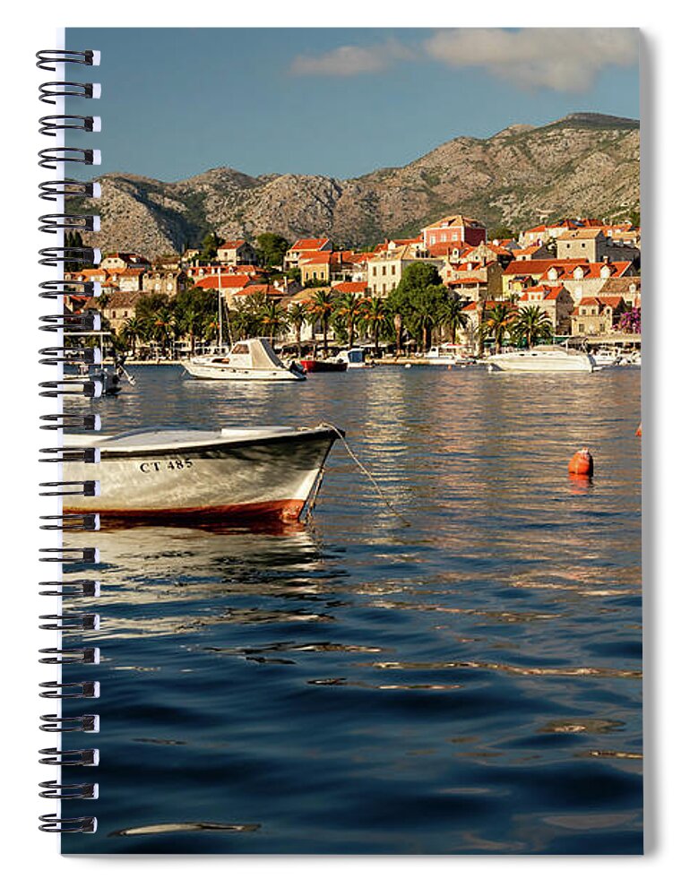 Boat Spiral Notebook featuring the photograph Croatian Shores by Craig A Walker