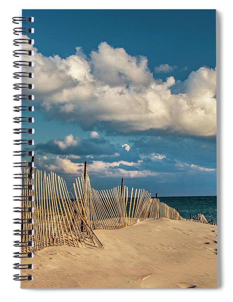 Beach Spiral Notebook featuring the photograph Crooked Fence by Cathy Kovarik
