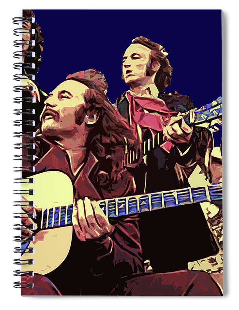 Crosby Spiral Notebook featuring the mixed media Crosby, Stills, Nash and Young 2 by Pheasant Run Gallery