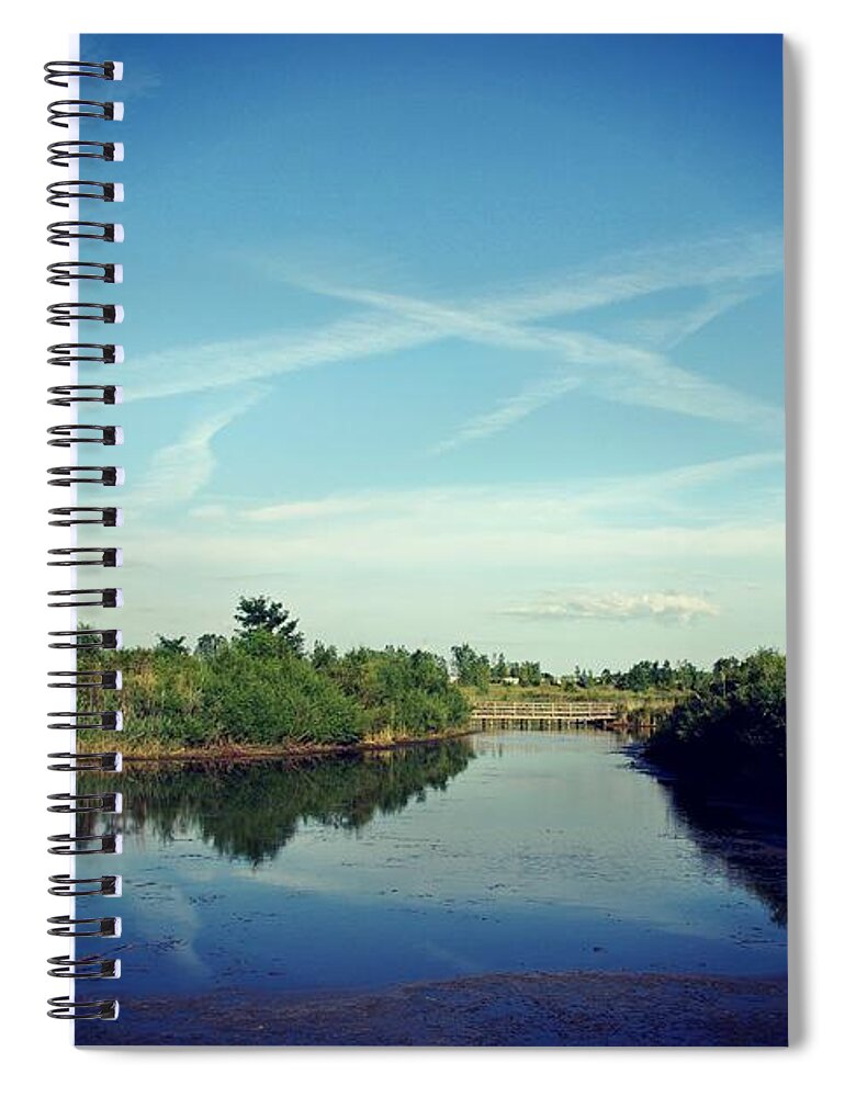 Landscape Spiral Notebook featuring the photograph Cross Patterns Sky by Frank J Casella