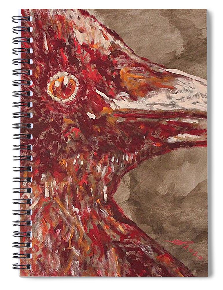 Crow Spiral Notebook featuring the painting Crow Familiar original painting by Sol Luckman
