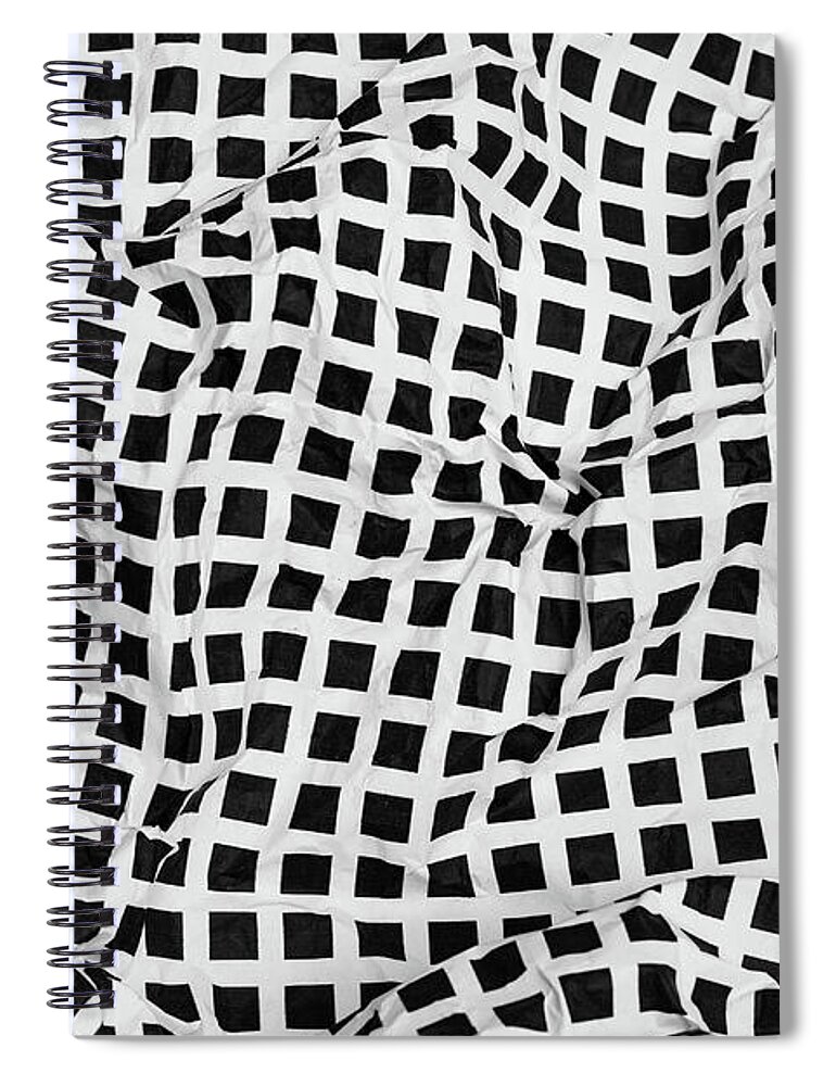 Square Spiral Notebook featuring the photograph Crumpled Squares by Josu Ozkaritz