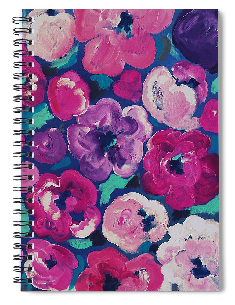Floral Art Spiral Notebook featuring the painting Crush by Beth Ann Scott