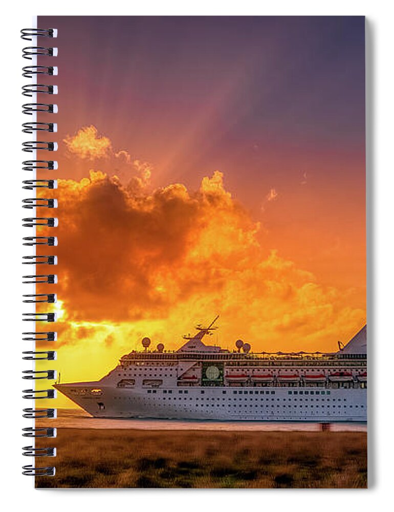 Sunset Spiral Notebook featuring the photograph Crusing by Bill Frische