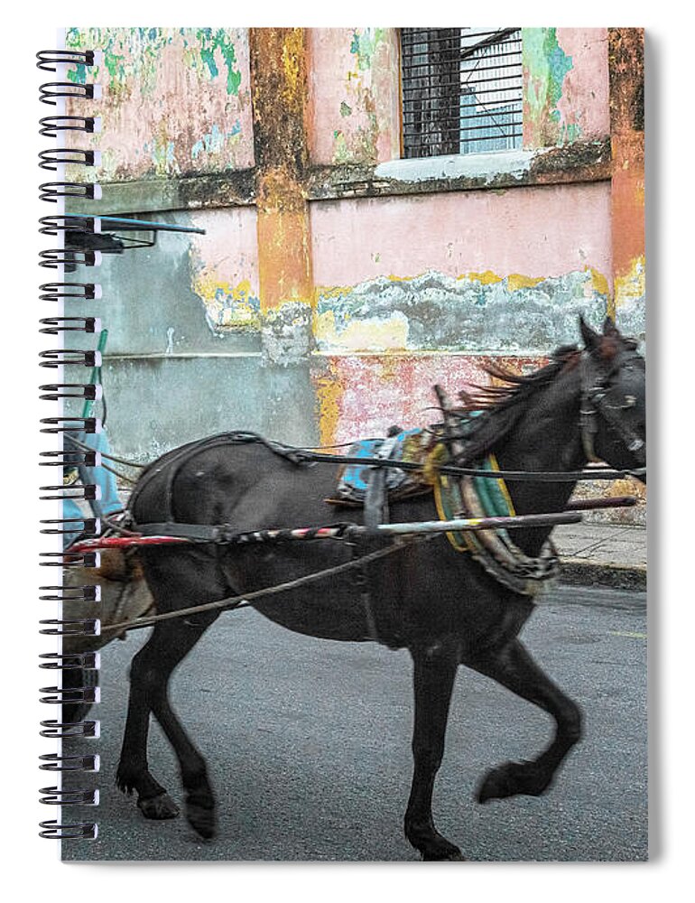 Havana Cuba Spiral Notebook featuring the photograph Cuban Taxi by Tom Singleton