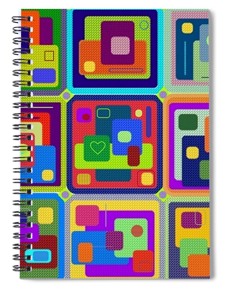 Corners Spiral Notebook featuring the digital art Cubexx by Designs By L