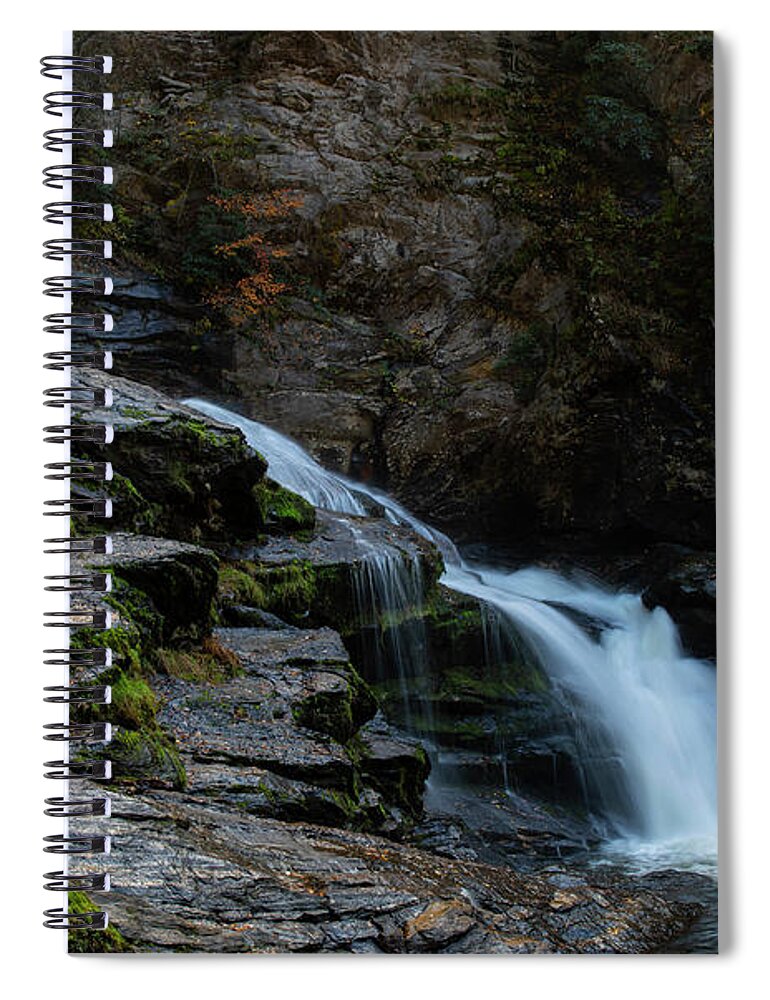 Cullasaja Falls Spiral Notebook featuring the photograph Cullasaja Falls Long Exposure by Dan Sproul