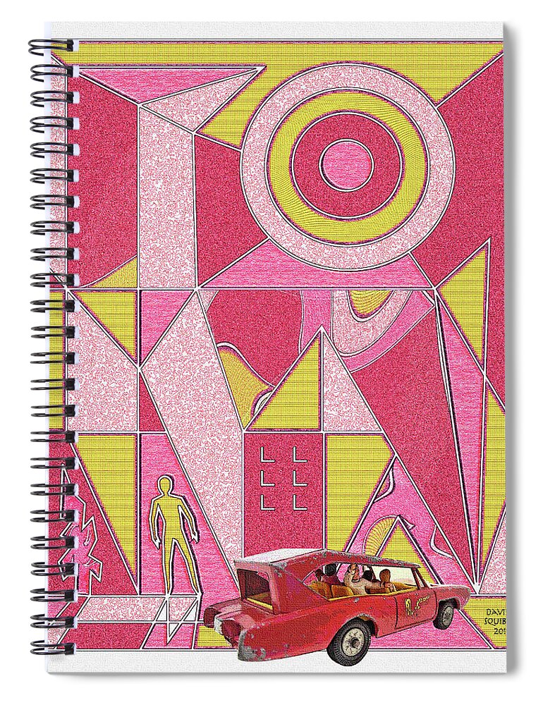 Cultcars Spiral Notebook featuring the digital art CultCars / Hey Hey by David Squibb