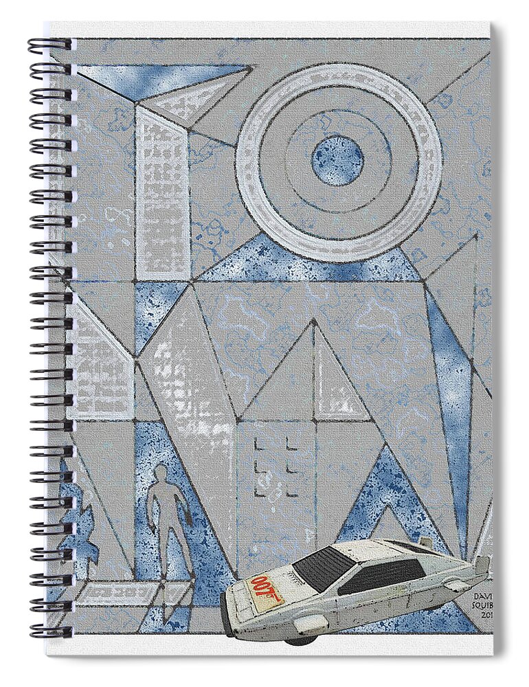 Cultcars Spiral Notebook featuring the digital art CultCars / My Spy by David Squibb